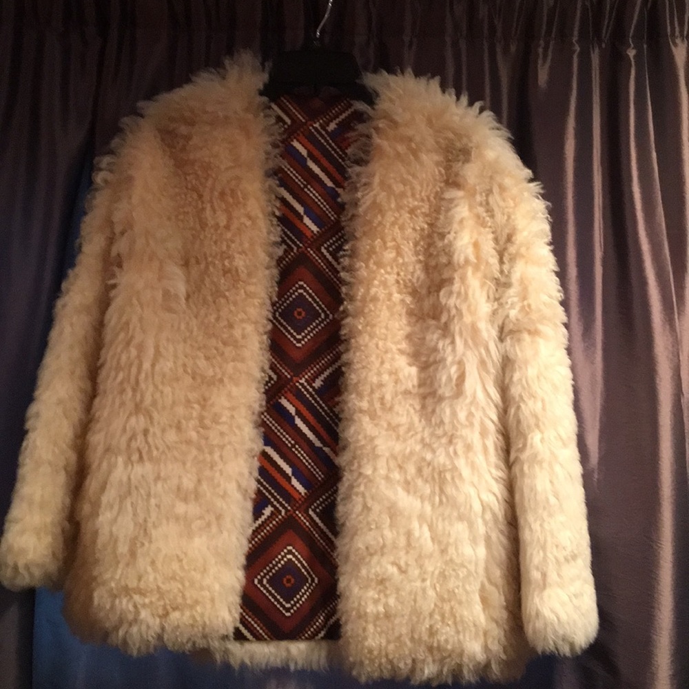 Vintage Mongolian Shearling Fur Coat
